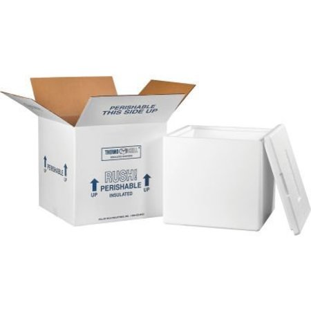 THE PACKAGING WHOLESALERS Foam Insulated Shipping Kit, 13"L x 13"W x 12-1/2"H, White 240C